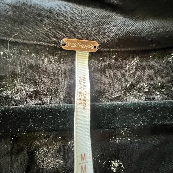 Free People Black Dress with White Embroidery - Picture 2 of 5